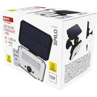Emos LED Lampe solaire SPILO avec détecteur de mouvement et télécommande, pour maison/jardin, portée du capteur 6m/120°, 4 modes d'éclairage, 1500lm, NW, noir, ZG132S