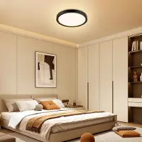 StarTech.com Plaque lumineuse LED noire - Lampe de plafond ultra-mince et minimaliste - 24 W - Lumière blanche neutre de 4000 K - Non dimmable - Fabriquée en fer et en acrylique - Vendu par unité