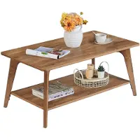Vasagle , table basse rectangulaire, table de salon avec 2 niveaux, 55 x 100 x 45 cm