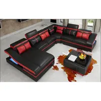 Xl Moebel Gmbh Set Luxury Modern Ecksofa U-Form Designer und Couchtisch Wohnzimmer Leder