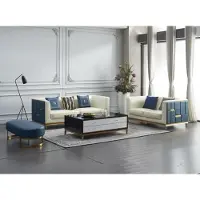 AEA Sofagarnitur 3+2+1 Sitzer Beistelltisch Couchtisch Hocker 4tlg. Wohnzimmer Set