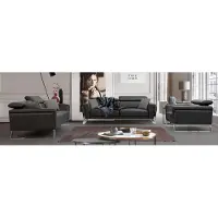 AEA Designer Kunstleder Couchgarnitur 2x Dreisitzer Luxuriöser Sessel 3tlg