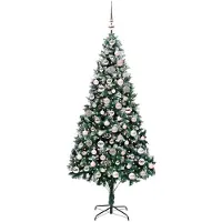 vidaXL Arbre de Noël artificiel avec 300 LED avec support Vert 210 cm