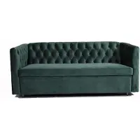 AEA American Style Chesterfield Canapé en cuir rembourré trois places vert jvmoebel