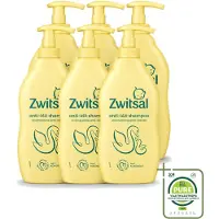 Zwitsal 6 flacons de shampooing pour bébé Anti-pellicules, 400 ml chacun - Lot de 6