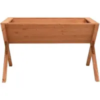 Merkloos Elzusha - Jardinière surélevée en bois de pin, 90x55x56 cm