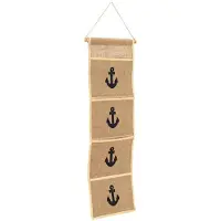 Merkloos Omgoods - Tapis mural en jute avec 4 poches de rangement - 26 x 90 cm