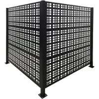 Relaxdays Habillage de poubelles , Square, 2 panneaux de 120 x 120 cm (H x L) chacun, brise-vue modulaire, clôture pour poubelles, noir