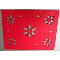 Goliat Serviette de table rectangulaire en feutre avec flocons de neige en rouge