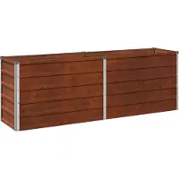 Syfax Bordure de jardin surélevée, couleur rouille, dimensions 160 x 40 x 55 cm, en carton