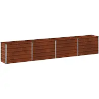 Syfax Bordure de jardin surélevée, couleur rouille, dimensions 320 x 40 x 55 cm, en carton