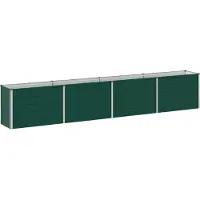 Syfax Bordure de jardin surélevée, couleur verte, dimensions 320 x 40 x 55 cm, en acier laminé à froid
