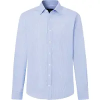 Hackett London pour homme. HM3010850 Chemise City Shadow Stripe bleu moyen (XL), Coton, Classique, Manche longue, Marine