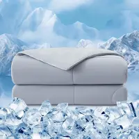Emme Couverture rafraîchissante d'été, 200 x 210 cm, couleur grise, technologie Arc-Chill-3.0