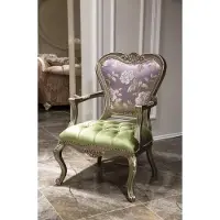 AEA Fauteuil 1 place, couleur verte, pour salon. Design élégant, meubles de luxe, style Chesterfield