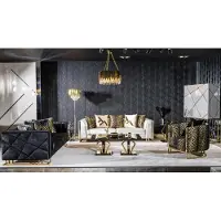 Xl Moebel Gmbh Salon Ensemble de canapés 3+3+1 Table basse Table d'appoint Set 5pcs Nouveau