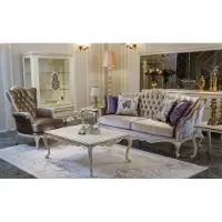 AEA Sofagarnitur Sofa Vitrine Beistelltisch Couchtisch Sessel Sofas Set 5tlg.