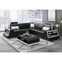 AEA Ecksofa Ledersofa Polster Wohnlandschaft Couch Sofa Eckgarnitur L-Form Garnitur