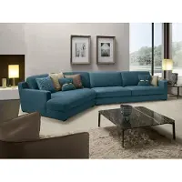 AEA Design Sofa L-Form Polster Couch Wohnzimmer Möbel Ecksofa Textil Blau