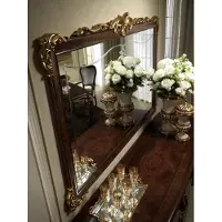 AEA Klassischer Wandspiegel Holzrahmen Spiegel Möbel 165x114 Glas Design Rahmen