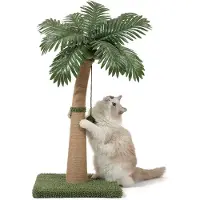 Merkloos Arbre à chat de 92 cm, avec 3 balles, corde en sisal, design incurvé, idéal pour les chats d'intérieur
