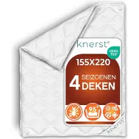 Merkloos Couette 4 saisons, 155x220 cm, en microfibre, lavable, pour chambre à coucher