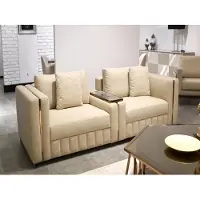 AEA Moderne Wohnzimmer Polstercouch Stilvoller 4-Sitzer Stoffsofa Möbel