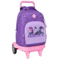 Safta Sac à dos évolutif K-pop Demon Hunters, modèle Battle, 33 litres, avec roulettes, couleur violet. Pour enfants, couleur violet, taille unique