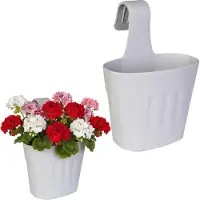 Goliat Pot de balcon avec protection UV, gris 34x27 cm