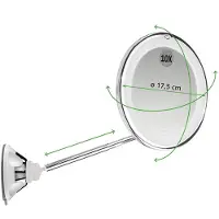 Macom Sensation 229 Miroir de courtoisie Ventouse Ronde Chrome