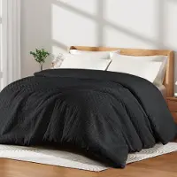 Merkloos Couverture de 200 x 200 cm, 300 g/m², de couleur noire, pour chambre à coucher