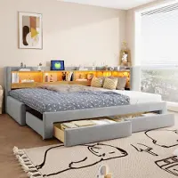 Flieks Canapé-lit , 90x200 cm, avec couchage extensible, lit capitonné pour adolescents avec prise électrique, canapé-lit de jour en similicuir, canapé-lit en velours, gris clair