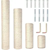 Merkloos Kit de pièces de rechange Kratzbaum, comprenant 4 pièces, des poteaux de remplacement M8, de couleur blanche, pour la rénovation de griffoirs