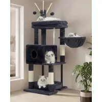 Merkloos Katzenbaum, couleur gris fumée, pour intérieur, modèle HCT202SG