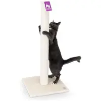 Merkloos Arbre à gratter pour chat, 90 cm, en sisal, avec peluche, couleur beige, pour chats