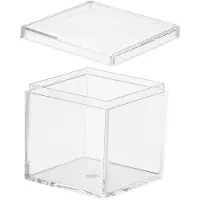 OEM Boîte en acrylique avec couvercle - Forme carrée, pour le rangement - Transparente - 4,5 x 4,5 x 4,5 cm