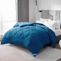 Merkloos Couverture de lit "Quatre saisons", 240 x 260 cm, en microfibre, couleur turquoise, pour chambre à coucher