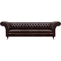 AEA Braune Chesterfield Kunstleder Couch Modernes Sofa Viersitzer Sitzmöbel