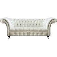 AEA Luxus Weiße Chesterfield Polstercouch Designer 3-Sitzer Sofa Sitzmöbel