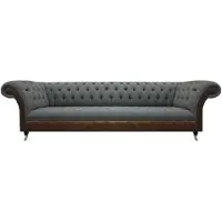 AEA Grau-Braune Chesterfield Couch Wohnzimmer Viersitzer Designer Textilsofa