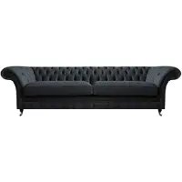 AEA Chesterfield Schwarzer Zweisitzer Designer Wohnzimmer Sitzmöbel Couch