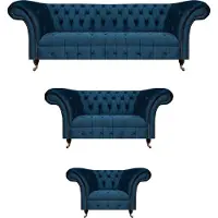 AEA Sofagarnitur Sitzmöbel Wohnzimmer Chesterfield Polster Sitz 3tlg Luxus Komplett