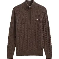 Gant pour homme. 8050603 Pull en tricot torsadé marron (S), Casuel, Le coton biologique, Durable