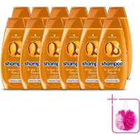 Schwarzkopf 12 flacons de shampooing à l'huile d'argan et réparateur - Pour cheveux secs et abîmés - 400 ml - Pack économique - 12 pièces