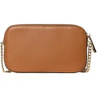 Marc Ellis Sac à main Leren en cuir véritable, couleur cognac, avec bandoulière en chaîne dorée, fabriqué en Italie