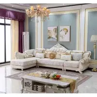 AEA Klassische Ecksofa Couch Polster Möbel Ecksofas Sofa Textil Barock