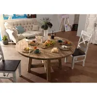 MASSIVMOEBEL24.DE MASSIVMOEBEL24 | Table à manger 120x120 Teck brut Teck naturel BASSANO #146