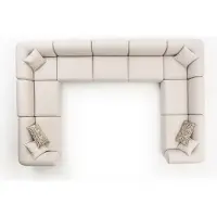 AEA Ecksofa U-Form Luxus Wohnzimmer Stil Modern Polstersofa Textil