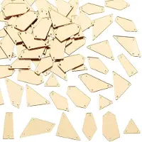 OEM Nähspiegel : Strass en résine - 180 pièces dans 6 styles, à fixer sur des textiles - Résine acrylique avec des trous pour travaux manuels - Couleur or