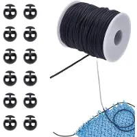 OEM Kit de bloqueurs de mailles : tuyau en PVC de 50 mètres de long, fabriqué en caoutchouc synthétique, avec 20 cordons à pompons - couleur noire